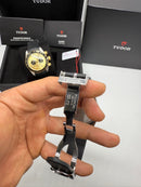 Tudor Black Bay Chrono Aço 41mm, Mostrador Branco - Borracha