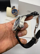 IWC PORTUGIESER YACTH CLUB TURBILHÃO - 44mm - Aço Most. Cinza Puls Couro