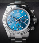 Rolex Daytona 40mm Aço Mostrador Azul Luneta Aço Pulseira Oyster