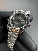 Rolex DateJust 41mm Wimbledon Aço Mostrador Cinza Luneta Canelada