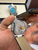 Patek Philippe Cubitus, Aço Fases da Lua 42mm, Mostrador Prata, Pulseira Nylon