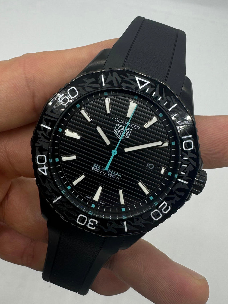 Tag Heuer Aquarecer 300, 43mm, Aço, Mostrador Preto, Bezel Preto