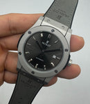 Hublot Classic Fusion 45mm Aço/OxSilver, Mostrador Cinza