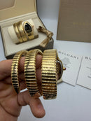 Bvlgari Serpenti Tubogas 02 Volta 35mm Aço/Dourado Mostrador Prata - Cravejado
