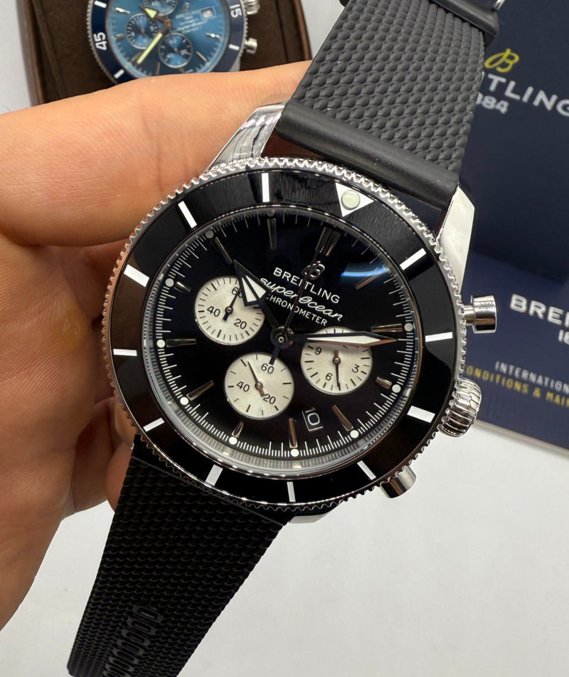 Breitling Superocean Crono Aço 44mm Pulseira Borracha