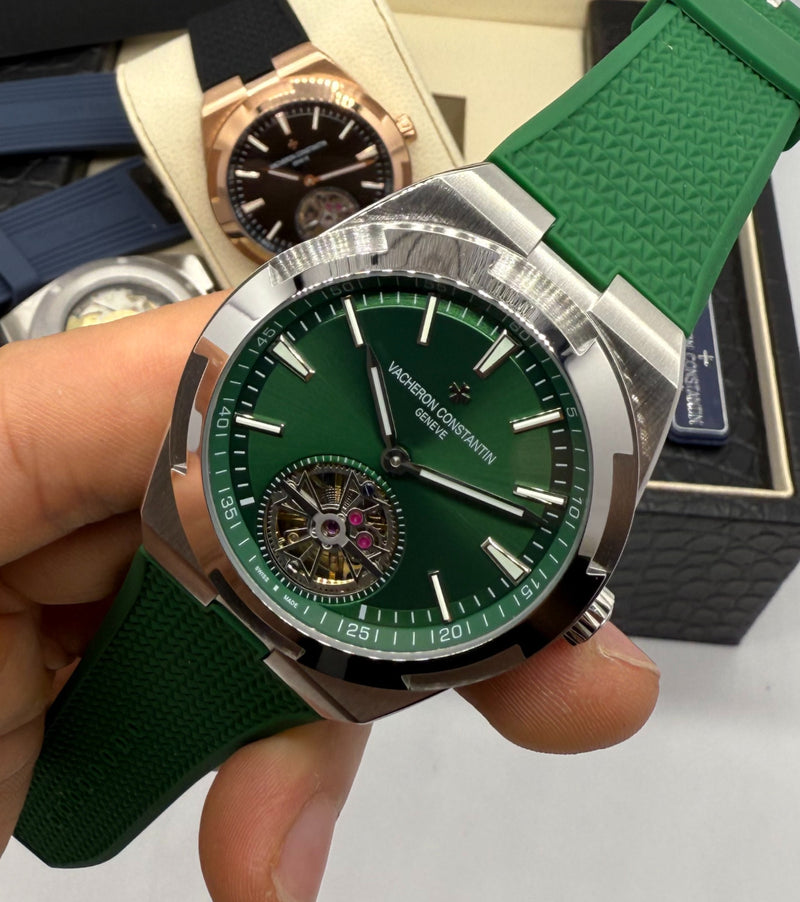 Vacheron Constantin Overseas Turbilhão Aço 40mm, Mostrador Verde