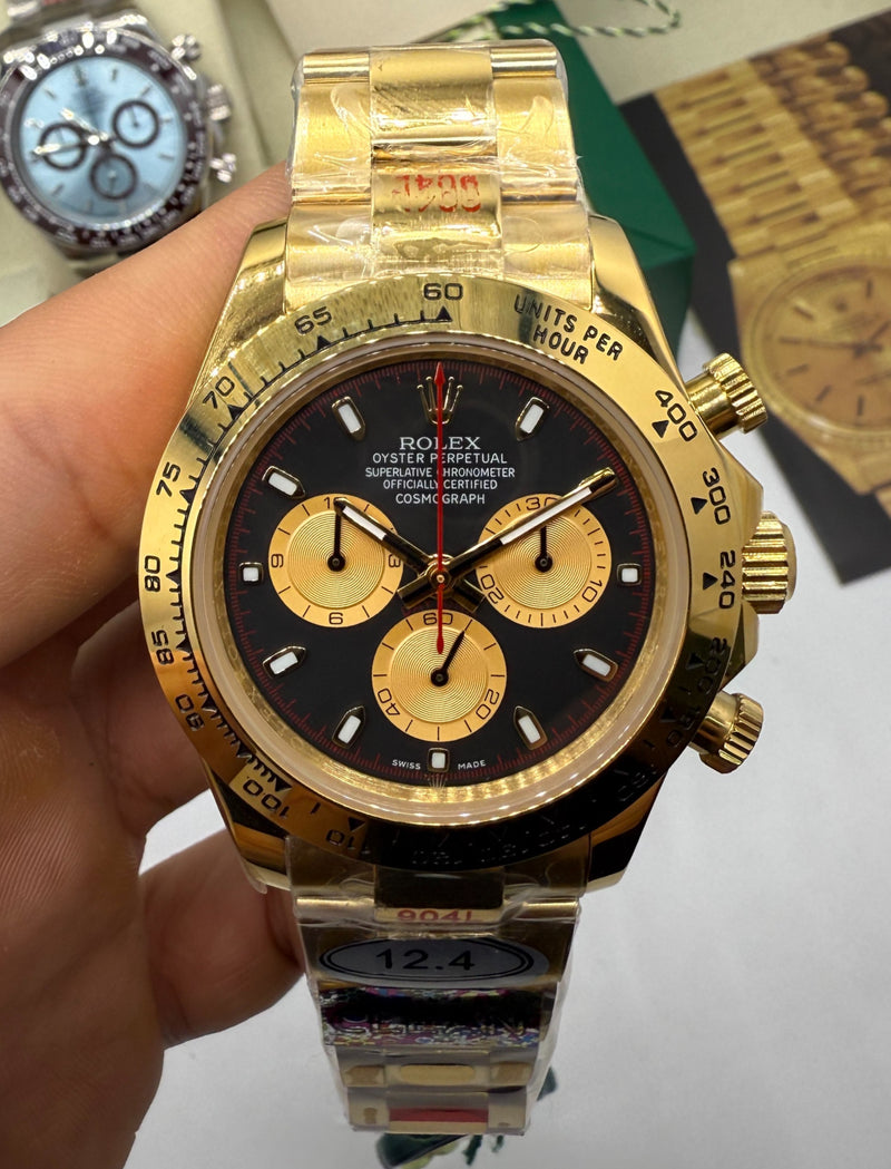 Rolex Daytona Oyster AllGold* 40mm - Mostrador Preto - CLONE