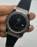 Hublot Classic Fusion Aço 45mm, Mostrador Preto, Sifras Árabe