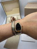 Bvlgari Serpenti Tubogas 01 Volta 35mm Aço/Dourado Mostrador Preto - Cravejado