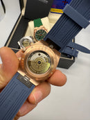 Vacheron Constantin Overseas Crono Aço/Rose 41mm, Mostrador Azul