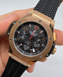Hublot Big Bang 44mm Aço/Rose Mostrador Preto