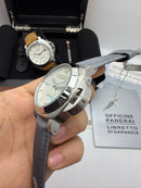 Panerai Luminor Marina 44 mm Aço Mostrador Branco - Pulseira Nylon/Couro