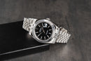Rolex Datejust 41/36mm Aço Mostrador Preto, Luneta Canelada