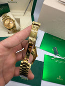 Rolex Day-Date Presidente 40mm Dourado Mostrador Prata