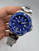 Tag Heuer Aquarecer 300, 43mm, Aço, Mostrador Azul