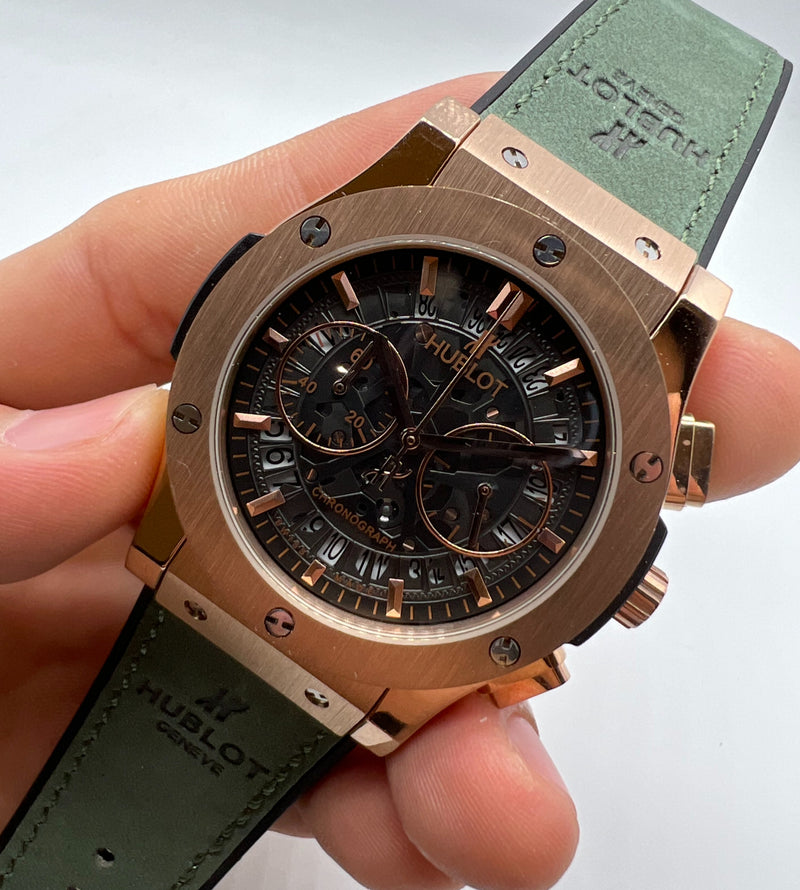 Hublot Classic Chrono Rosè 45mm Mostrador Preto Esqueleto