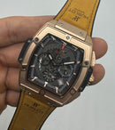 Hublot Spirit Of Big Bang 42mm, Aço/Rose Mostrador Preto Esqueleto