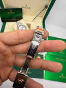 Rolex Datejust Aço/Rose 36mm/31mm, Most. Marrom Cravejado, Puls. Oyster - CLONE