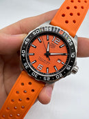 Tag Heuer F1 43mm Aço Mostrador Laranja Luneta Preta