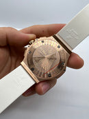 Hublot Big Bang 44mm Aço/Rose Mostrador Branco