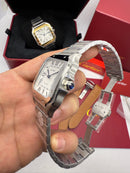 Cartier Santos Aço 40mm - Pulseira Aço - CLONE