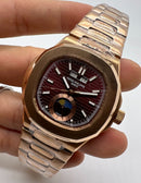 Patek Philippe Nautilus Fases da Lua 39mm, Aço/Rose