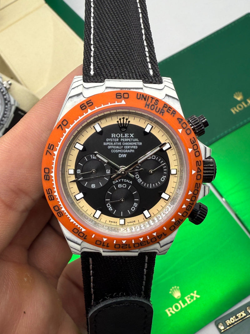 Rolex Daytona DIW Carbono 40mm, Pulseira Nylon/Couro
