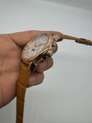 Patek Phillippe Fases da Lua 42mm Aço/Rose, Pulseira Couro