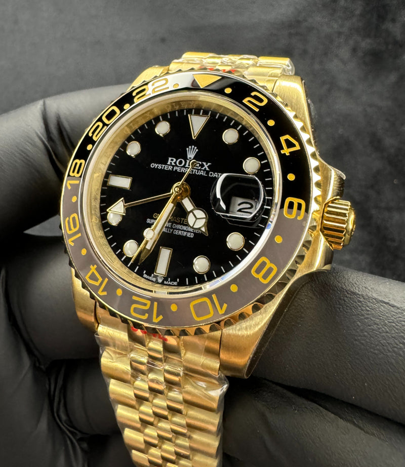 Rolex GMT Master ll Bruce Wayne Dourado Pulseira Jubilee 40mm