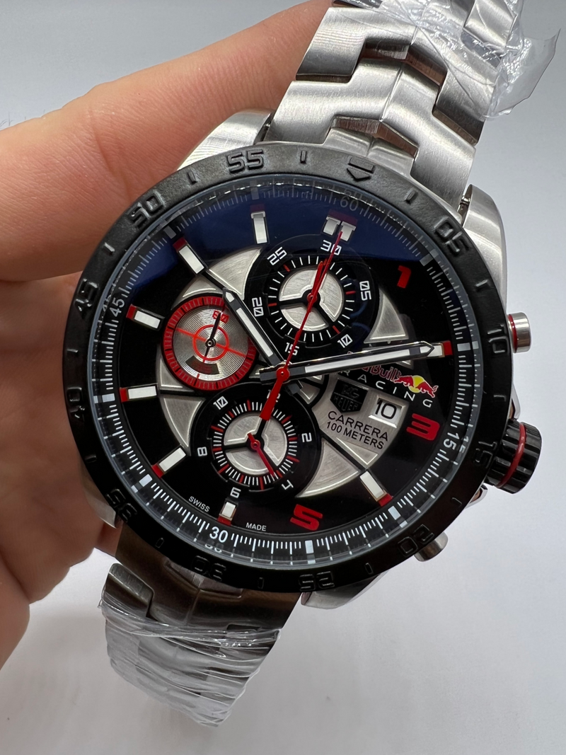 TAG Heuer Carrera RedBull Aço 43mm Mostrador Preto