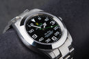 Rolex Air-King 40mm Aço Mostrador Preto Luneta Lisa Pulseira Oyster