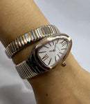 Bvlgari Serpenti Tubogas 01 Volta 35mm Aço/Rosé Mostrador Branco
