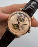 Vacheron Constantin Fases da Lua Turbilhão Aço/Rose 42mm, Mostrador Rose