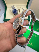 Rolex DateJust 36mm Aço/Rose, Mostrador Cinza, Pulseira Jubilee