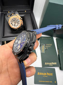Audemars Piguet Royal Oak Offshore 44mm Mostrador Azul Bezel Aço