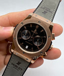 Hublot Classic Chrono Rosè 45mm Mostrador Preto Puls. Borracha/CouroP