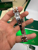 Rolex Datejust 31mm/36mm Aço/Rosé, Mostrador Prata Luneta Canelada