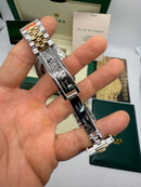 Rolex Date-Just 41mm/36mm Aço/Dourado, Mostrador Branco, Luneta Canelada