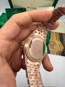 Rolex Sky-Dweller - 42 mm, Everose - Mostrador Azul Esverdeado - Jubilee - CLONE