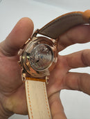 Patek Phillippe Fases da Lua 42mm Aço/Rose, Pulseira Couro