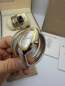 Bvlgari Serpenti Tubogas 02 Voltas 35mm Aço/Dourado Mostrador Prata