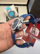 Patek Philippe Nautilus 39mm, Mostrador Azul, Pulseira Borracha