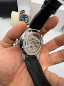 IWC PORTUGIESER YACTH CLUB TURBILHÃO - 44mm - Aço Most. Cinza Puls Couro