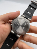 Bvlgari Titanium Crono 44mm - Aço - Mostrador Preto Pulseira Borracha