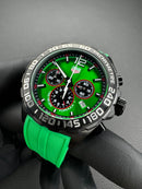 Tag Heuer F1 Cronometro 42mm Aço Mostrador Verde, Pulseira Borracha