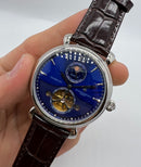 Vacheron Constantin Fases da Lua Turbilhão Aço 42mm, Mostrador Azul
