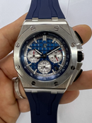 Audemars Piguet Royal Oak Offshore 44mm Mostrador Azul Bezel Aço