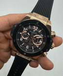 Hublot Big Bang 44mm Aço/Rose Mostrador Preto Esqueleto