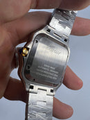 Cartier Santos 40mm - Aço/Dourado Mostrador Branco - Pulseira Aço