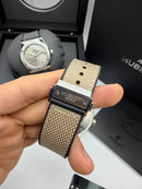 Hublot Classic Fusion 45mm Aço, Mostrador Champagne  Pulseira Borracha com Nylon